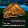 Inflatable Camping Tents with Hand Pump, Air Glamping Tents, Easy Setup Waterproof And Windproof Blow Up Tent, 4 Seasons Oxford Cabin Tent with Mesh & Chimney Window