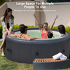6-8 Person Inflatable Hot Tub, Portable Outdoor Spa with 180 Soothing Air Jets(206*71cm), Portable Hot Tub with Cover And Heater Pump, Gray