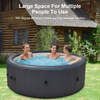 6-8 Person Inflatable Hot Tub, Portable Outdoor Spa with 180 Soothing Air Jets(206*71cm), Portable Hot Tub with Cover And Heater Pump, Gray