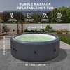 6-8 Person Inflatable Hot Tub, Portable Outdoor Spa with 180 Soothing Air Jets(206*71cm), Portable Hot Tub with Cover And Heater Pump, Gray