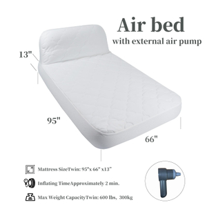 Grey Twin Air Mattress with Built-in Pump 