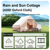Inflatable Camping Tents with Hand Pump, Air Glamping Tents, Easy Setup Waterproof And Windproof Blow Up Tent, 4 Seasons Oxford Cabin Tent with Mesh & Chimney Window