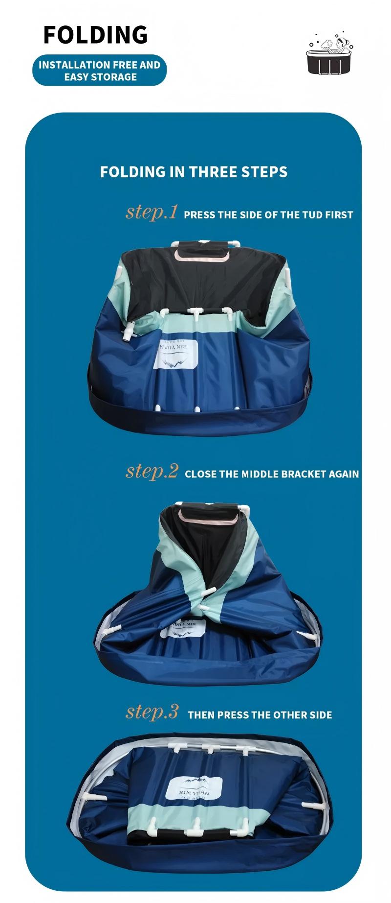 foldable portable bathtub folding steps