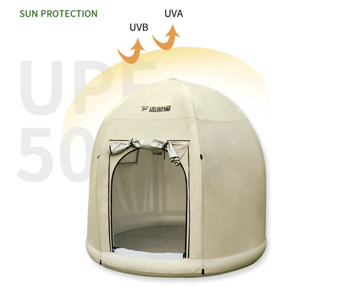 Oval integrated inflatable tent